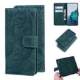 thumbnail image 1 of SaniMore Case for Samsung Galaxy S22 Tiger Embossing Flip Wallet, [RFID Blocking] PU Leather Magnetic Clasp Cover with Card Holder & Kickstand Full Body Protective Shell, Green, 1 of 9