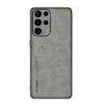 thumbnail image 1 of SaniMore Case for Samsung Galaxy S22 Ultra (2022), Luxury PU Leather Lens Protection Metal Hidden Bracket Slim Lightweight Shockproof Anti-fall Bumper Drop Resistant Shell for S22 Ultra - Gray, 1 of 9