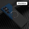 thumbnail image 1 of SaniMore Case for Samsung Galaxy S22 Ultra 6.8" 2022, Carbon Fibre Texture Shockproof Anti-drop Anti-fingerprint Lens All-inclusive Heavy Duty Protective Wireless Charging Magnetic Case, Black/Blue, 1 of 6