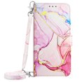 thumbnail image 1 of SaniMore Case for Samsung Galaxy S22 Ultra 6.8" 2022, PU Leather Case Luxury Marble Pattern Flip Kickstand Magnetic Clasp Cash Pocket Crossbody Lanyard Fashion Case for Girls Women, Rosegold, 1 of 6
