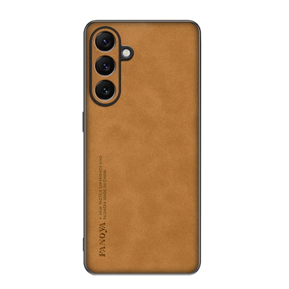 SaniMore Case for Samsung Galaxy S23 (2023), Luxury PU Leather Lens Protection Metal Hidden Bracket Slim Lightweight Shockproof Anti-fall Bumper Drop Resistant Shell for Samsung Galaxy S23 - Brown