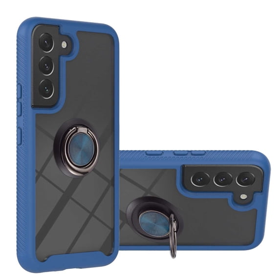 SaniMore Case for Samsung Galaxy S23 2023 Release, Rugged PC Backplane Shockproof TPU Bumper 360° Rotatng Ring/Kickstand Anti-drop Heavy Duty Protective Case For Samsung Galaxy S23, Darkblue