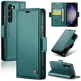 thumbnail image 1 of SaniMore Case for Samsung Galaxy S23 (6.1" 2023), [3 Card Holder] Slots Folio PU Leather Skin, [RFID Blocking] Stand Flip Case with [TPU Shockproof Interior Phone Cover], Green, 1 of 8