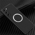 thumbnail image 1 of SaniMore Case for Samsung Galaxy S23 6.1" 2023, Carbon Fibre Texture Shockproof Anti-drop Anti-fingerprint Lens All-inclusive Heavy Duty Protective Wireless Charging Magnetic Case, Black, 1 of 8