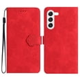 thumbnail image 1 of SaniMore Case for Samsung Galaxy S23 6.1" 2023, [Card Slots + Cash Pocket + Removeable Wrist Strap] PU Leather Embossed Flower Flip Kickstand 360° All-around Protective Wallet Shell, Red, 1 of 11