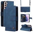 thumbnail image 1 of SaniMore Case for Samsung Galaxy S23 6.1" 2023, PU Leather Zipper Wallet Cover [RFID Blocking] Card Slot Magnetic Clsap Flip Folio with Wrist/Crossbody Strap Kickstand Full Protective Cover, Blue, 1 of 18