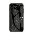 thumbnail image 1 of SaniMore Case for Samsung Galaxy S23 6.1" 2023, Transparent Glass & TPU Bumpers 3-Layer Shock Absorbing Lightweight Marble Glass Full Body Protective Shell for Samsung S23, Black, 1 of 10
