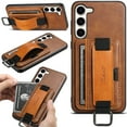 thumbnail image 1 of SaniMore Case for Samsung Galaxy S23 6.1" 2023, Wristlet & Card Slot PU Leather Skin Wear-resistant Shockproof Anti-drop Metal Ring Business Shell for Samsung Galaxy S23 6.1" 2023 ,Brown, 1 of 9