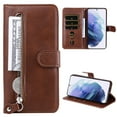 thumbnail image 1 of SaniMore Case for Samsung Galaxy S23 6.1" 2023, Zipper Wallet Pocket Caed Slots Retro PU Leather Shockproof Drop-proof Flip Kickstand All-around Protective Shell for Samsung Galaxy S23, Brown, 1 of 9
