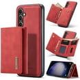thumbnail image 1 of SaniMore Case for Samsung Galaxy S23 FE 6.4" 2023, PU Leather Case Soft TPU Inner Detachable Magnetic Folding Wallet Card Slots Kickstand Anti-drop Shockproof 360°Protection Cover, Red, 1 of 10