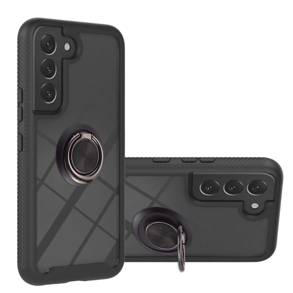 SaniMore Case for Samsung Galaxy S23 Plus 2023 Release, Rugged PC Backplane Shockproof TPU Bumper 360° Rotatng Ring/Kickstand Anti-drop Heavy Duty Protective Case For Samsung Galaxy S23 Plus, Black