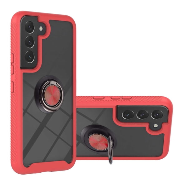 SaniMore Case for Samsung Galaxy S23 Plus 2023 Release, Rugged PC Backplane Shockproof TPU Bumper 360° Rotatng Ring/Kickstand Anti-drop Heavy Duty Protective Case For Samsung Galaxy S23 Plus, Red
