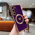 thumbnail image 1 of SaniMore Case for Samsung Galaxy S23 Plus 6.6" 2023, Cute Luxury Soft Plating Bumper Shockproof TPU Thin Lightweight Magnetic Shell Wireless Charging Girly Anti-drop Shell for S23 Plus, Darkpurple, 1 of 1