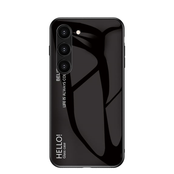 SaniMore Case for Samsung Galaxy S23 Plus 6.6" 2023, Rugged PC Back & TPU Bumpers 3-Layer Shock Absorbing Ultra-Thin Gradient Glass Anti-Fall Shock Absorption Shell for Samsung S23 Plus, Black