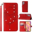 thumbnail image 1 of SaniMore Case for Samsung Galaxy S23 Ultra (6.1" 2023), PU Leather Luxury Embossed Butterfly Glitter Diamond [Wrist Strap & Card Slots & Flip Kickstand] Full-body Shockproof Wallet Cover, Red, 1 of 8