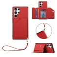 thumbnail image 1 of SaniMore Case for Samsung Galaxy S23 Ultra 6.8" 2023 with Detachable Wrist Strap, [Flip Wallet & Card Slots & Flip Kickstand] PU Leather Wear-resistant Shockproof Anti-fall Luxury Cover, Red, 1 of 6