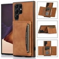 thumbnail image 1 of SaniMore Case for Samsung Galaxy S23 Ultra 6.8" 2023, [Flip Wallet with Card Slots] [Kickstand] [Shockproof & Anti-fall] Wear-resistant Retro PU Leather Rugged Cover for Galaxy S23 Ultra,  Brown, 1 of 6