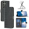 thumbnail image 1 of SaniMore Case for Samsung Galaxy S23 Ultra (6.8" 2023), PU Leather Wallet with Card Slots Cash Pocket Magnetic Closure Flip Kickstand Shockproof TPU Full Body Protective Business Shell, Black, 1 of 8