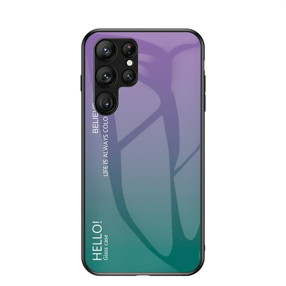 SaniMore Case for Samsung Galaxy S23 Ultra 6.8" 2023, Rugged PC Back & TPU Bumpers 3-Layer Shock Absorbing Ultra-Thin Gradient Glass Anti-Fall Shock Absorption Shell for Samsung S23 Ultra, Purple