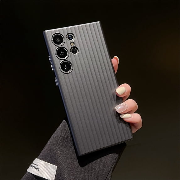 SaniMore Case for Samsung Galaxy S23 Ultra, Rugged Pc Corrugated Backplane Anti-slip, Shockproof Anti-fall Slim Lighhtweight Full Protective Stylish Shell for Samsung Galaxy S23 Ultra, Black