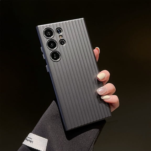 SaniMore Case for Samsung Galaxy S23 Ultra, Rugged Pc Corrugated Backplane Anti-slip, Shockproof Anti-fall Slim Lighhtweight Full Protective Stylish Shell for Samsung Galaxy S23 Ultra, Black