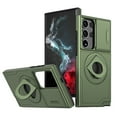 thumbnail image 1 of SaniMore Case for Samsung Galaxy S23 Ultra, Slidng Camera Window with Kickstand Holder, Magnetic Car Mount, Function Slim Fit Protection Shockproof Anti-fall Magnetic Cover for S23 Ultra, Olivegreen, 1 of 6