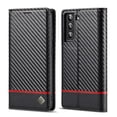 thumbnail image 1 of SaniMore Case for Samsung Galaxy S24 2024, Carbon Fiber Skin PU Leather Flip Filio Case Kickstand Card Slots Cash Pocket Full Body Protetcion Shockproof Anti-drop Case for Galaxy S24,Horizontal Line, 1 of 11