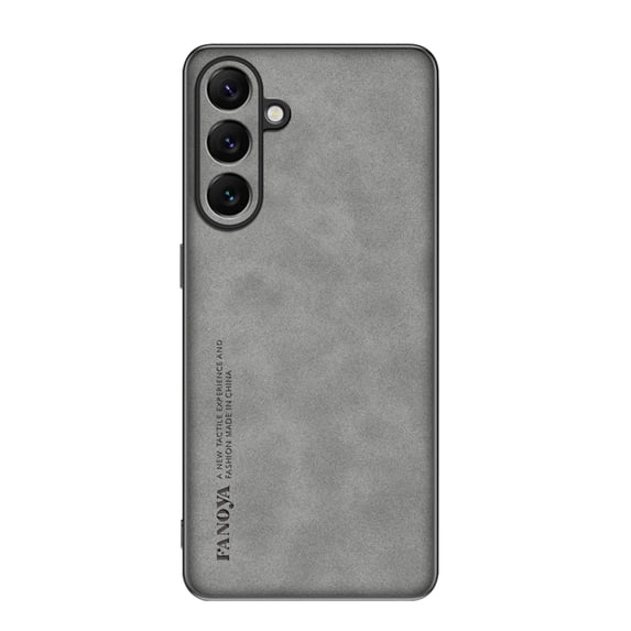 SaniMore Case for Samsung Galaxy S24 (2024), Luxury PU Leather Lens Protection Metal Hidden Bracket Slim Lightweight Shockproof Anti-fall Bumper Drop Resistant Shell for Samsung Galaxy S24 - Gray