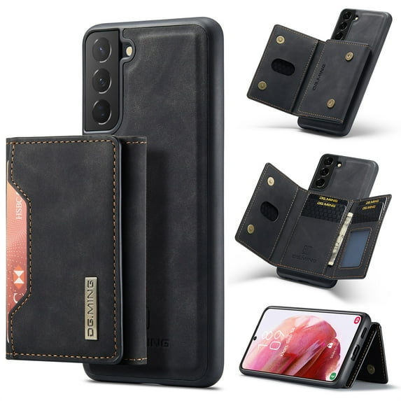 SaniMore Case for Samsung Galaxy S24 6.1" 2024, Retro PU Leather Case Soft TPU Inner Detachable Magnetic Folding Card Pocket Flip Kickstand Anti-drop Shockproof Protectiive Case For Galaxy S24, Black