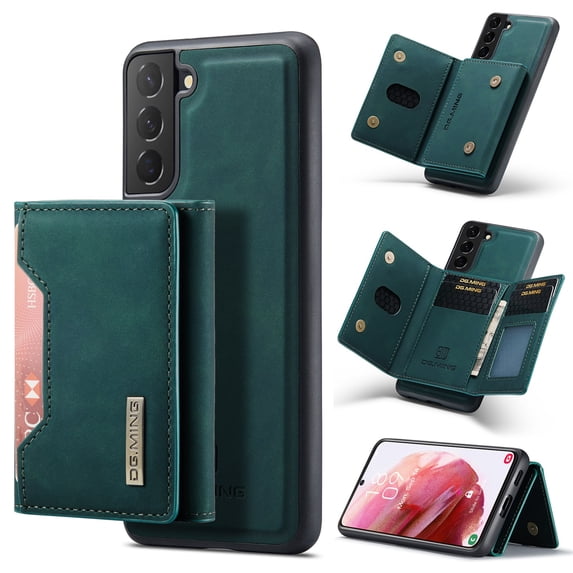 SaniMore Case for Samsung Galaxy S24 6.1" 2024, Retro PU Leather Case Soft TPU Inner Detachable Magnetic Folding Card Pocket Flip Kickstand Anti-drop Shockproof Protectiive Case For Galaxy S24, Green