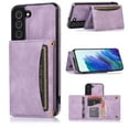 thumbnail image 1 of SaniMore Case for Samsung Galaxy S24, [Flip Wallet with Card Slots] [Kickstand] [Shockproof & Anti-fall] Wear-resistant Retro PU Leather Rugged Cover For Samsung Galaxy S24, Purple, 1 of 6