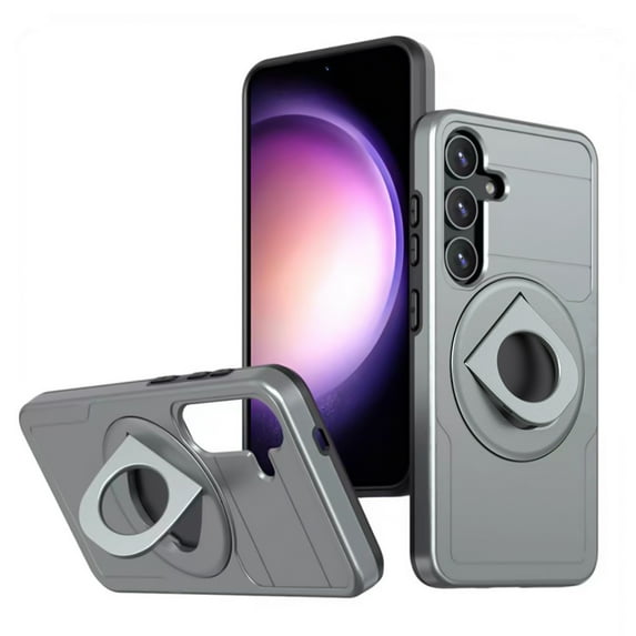 SaniMore Case for Samsung Galaxy S24, Kickstand Holder, Magnetic Car Mount, Function Slim Fit Protection Shockproof Anti-fall Magnetic Heavy Duty Protective Cover for Galaxy S24, Gray