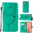 thumbnail image 1 of SaniMore Case for Samsung Galaxy S24 Ultra, PU Leather Full-body Protective Cover with Luxury Embossed Butterfly [Wrist Strap & Card Slots & Flip Kickstand] Stylish Wallet Case, Green, 1 of 4