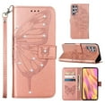 thumbnail image 1 of SaniMore Case for Samsung Galaxy S24 Ultra, PU Leather Luxury Embossed Butterfly Glitter Diamond [Wrist Strap & Card Slots & Flip Kickstand] Full-body Shockproof Wallet Cover, Rosegold, 1 of 8