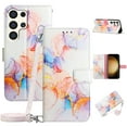 thumbnail image 1 of SaniMore Case for Samsung Galaxy S24 Ultra, PU Leather Case Luxury Marble Pattern Flip Kickstand Magnetic Clasp Cash Pocket Crossbody Lanyard Fashion Case for Girls Women, Galaxy, 1 of 10
