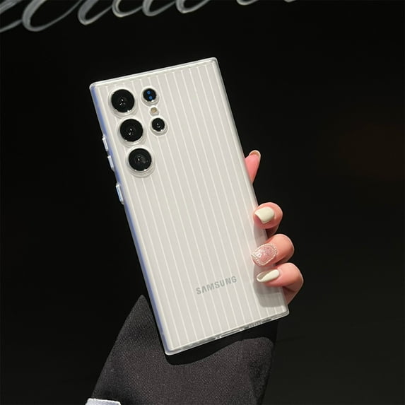 SaniMore Case for Samsung Galaxy S24 Ultra, Rugged Pc Corrugated Backplane Anti-slip, Shockproof Anti-fall Slim Lighhtweight Full Protective Stylish Shell for Samsung Galaxy S24 Ultra, Clear