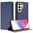 thumbnail image 1 of SaniMore Case for Samsung Galaxy S24 Ultra, Wear-resistant PU Leather Retro Durable TPU Shell Flip Folio Stand, Full Body Protection Magnetic Clasp Business Shell, Blue, 1 of 7