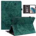thumbnail image 1 of SaniMore Case for Samsung Galaxy Tab A8 10.5" 2022 SM-X200/X205, Auto Sleep/Wake Anti-slip Grooves Kickstand [Pencil Holder Card Slots] Embossed Rose PU Leather Shockproof Wallet Shell, Green, 1 of 8