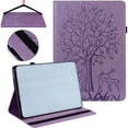 thumbnail image 1 of SaniMore Case for Samsung Galaxy Tab A8 10.5" 2022 SM-X200/X205, PU Leather Case with Embossed Butterfly Shockproof TPU Back Card/Pen Holder Anti-slip Stand Full Protective Fashion Wallet Case,Purple, 1 of 12