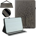 thumbnail image 1 of SaniMore Case for Samsung Galaxy Tab A8 10.5" 2022 SM-X200/X205, PU Leather Case with Embossed Butterfly Shockproof TPU Back Card/Pen Holder Anti-slip Stand Full Protective Fashion Wallet Case, Gray, 1 of 12