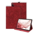 thumbnail image 1 of SaniMore Case for Samsung Galaxy Tab S9/Tab S7Tab S8/Tab S7 (Model SM-X700/X710/X706/T870), PU Leather Case with Embossed Butterfly Shockproof TPU Back Card/Pen Holder Stand Wallet Case  Red, 1 of 5