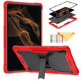 thumbnail image 1 of SaniMore Case for Samsung Galaxy Tab S9 Ultra 2023 / S8 Ultra 2022 [SM-X910/X916B/X918U/X900/X906], Full-body 3 Layers Protective Cover Rugged Kickstand Hybrid Case with Pen Holder, Red, 1 of 9