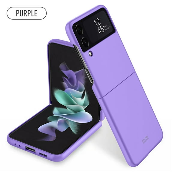 SaniMore Case for Samsung Galaxy Z Flip 4 6.7" 2022, Rugged Frosted PC Backplane Anti-shock Anti-drop Anti-greasy 360° Full Protective Slim Lightweight Case For Samsung Z Flip 4, Purple