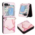 thumbnail image 1 of SaniMore Case for Samsung Galaxy Z Flip 5 6.7" 2023, PU Leather Case Luxury Marble Pattern Cash Pocket Crossbody Lanyard Fashion Case for Girls Women for Samsung Galaxy Z Flip 5, Rosegold, 1 of 7