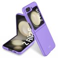 thumbnail image 1 of SaniMore Case for Samsung Galaxy Z Flip 5 6.7" 2023, Rugged Frosted PC Backplane Anti-shock Anti-drop Anti-greasy 360°Full Protective Slim Lightweight Cover for Galaxy Z Flip 5, Purple, 1 of 10