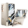 thumbnail image 1 of SaniMore Case for Samsung Galaxy Z Fold 3 7.6" 2021, Hinge Protection Case with S Pen Holder Magnetic Bracket Built-in Tempered Glass Screen Protection Lens Cap All-inclusive Case, Gold, 1 of 7