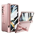 thumbnail image 1 of SaniMore Case for Samsung Galaxy Z Fold 4 7.6" 2022, Hinge Protection Case with S Pen Holder Magnetic Bracket Built-in Tempered Glass Screen Protection Lens Cap All-inclusive Case, Rosegold, 1 of 7