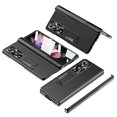 thumbnail image 1 of SaniMore Case for Samsung Galaxy Z Fold 4 7.6" 2022, Rugged PC Back Hinge Protection Case Hidden Kickstand Tempered Glass Screen Protector All-inclusive Case for Galaxy Z Fold 4, Black, 1 of 7