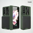 thumbnail image 1 of SaniMore Case for Samsung Galaxy Z Fold 4 7.6" 2022 with Screen Protector + Hinge Protection + Card Slot + Magnetic Car Mount + Sliding Cover Hybird Heaavy Duty Protective PU Leather Shell, Green, 1 of 9