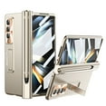 thumbnail image 1 of SaniMore Case for Samsung Galaxy Z Fold 5 7.6" 2023, Hinge Protection Case with S Pen Holder Magnetic Bracket Built-in Tempered Glass Screen Protection Lens Cap All-inclusive Cover, Gold, 1 of 7